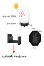 Şahnet Solar Bahçe Lambası Beyaz - Güneş Enerjili Duvar Armatür (3 Adet) - 3