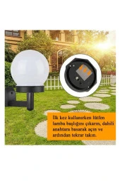 Şahnet Solar Bahçe Lambası Beyaz - Güneş Enerjili Duvar Armatür (3 Adet) - 4