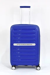 United Colors Of Benetton Kırılmaz Polipropilen 2'li Valiz Seti Büyük Boy - Orta Boy Mavi BNT1000 thumbnail 4