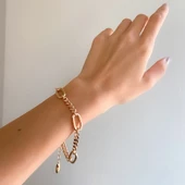 316L Çelik Zincir Rose Bileklik BLK-897 thumbnail 3