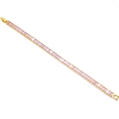 Su Yolu Bileklik Çelik Altın Kaplama Pembe Taşlı BLK-948 - 5