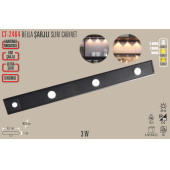Cata 3 Watt Ledli Bella Slim Cabinet USB Şarjlı Sensörlü 3 Renk Işık Armatür CT-2464 - 1