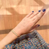 Su Yolu Bileklik Altın Kaplama Zincir Model BLK-737 thumbnail 3