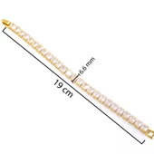 Su Yolu Bileklik Çelik Altın Kaplama Baget Taşlı BLK-953 thumbnail 6