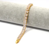 Su Yolu Bileklik Çelik Altın Kaplama Baget Taşlı BLK-953 thumbnail 1