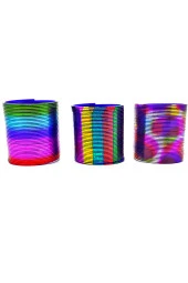 Metalik Renkli Stres Yayı Desenli Oyuncak Stres Yayı - 5 cm çapında - 1 Adet thumbnail 1