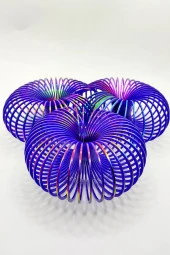 Metalik Renkli Stres Yayı Desenli Oyuncak Stres Yayı - 5 cm çapında - 1 Adet thumbnail 3