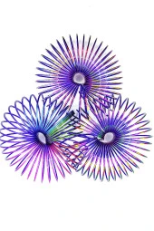 Metalik Renkli Stres Yayı Desenli Oyuncak Stres Yayı - 5 cm çapında - 2 Adet thumbnail 2