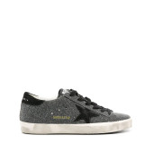 Golden Goose Super-Star in black Swarovski crystals with black suede star - 1
