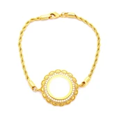 Çeyrekli Çerçeve Bileklik Altın Kaplama Burgu Model Kelepçe BLK-684 thumbnail 2