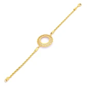 Çeyrekli Çerçeve Bileklik Altın Kaplama Burgu Model Kelepçe BLK-684 thumbnail 3