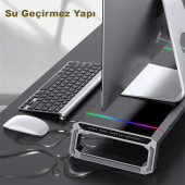 TechTic Bilgisayar Monitör Yükseltici Laptop Sehpası RGB 4 USB Hub Yükseklik Ayarlı Monitör Standı - 6