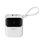 Havit PB5215 Type-C ve Lightning Kablo 10.000 Mah LED Göstegeli Powerbank Beyaz - 2