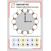 Saatleri Öğreniyorum YAZ-SİL Kitabı (YAZ-SİL Kalem Hediyeli) - 5
