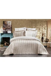 Dolce Lüx Nakışlı Çeyiz Paketi 9 Parça Cappucino thumbnail 3