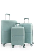 CCS LONDON 3 LÜ Kırılmaz Mavi Valiz Set - 1