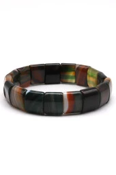 Madagaskar Akik Doğal Taş Bileklik 12 x 14 mm Özel Kesim thumbnail 2