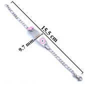 Bebek Bileklik Çelik Pembe Nazar Boncuklu ModelBLK-959 thumbnail 4