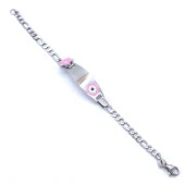 Bebek Bileklik Çelik Pembe Nazar Boncuklu ModelBLK-959 thumbnail 5