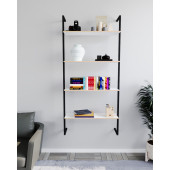 Eportatif Duvar Rafı Metal Kitaplık Mobilya 4 Katlı Beyaz 1351 - 1