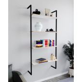 Eportatif Duvar Rafı Metal Kitaplık Mobilya 4 Katlı Beyaz 1351 - 2