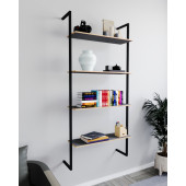 Eportatif Duvar Rafı Metal Kitaplık Mobilya 4 Katlı Füme 1352 - 2