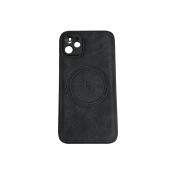 İphone 11 Uyumlu Alfa Desenli Magsafe Kablosuz Şarj Özellikli Kılıf Modeli SİYAH - 1