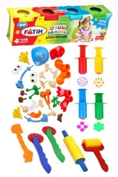 Oyun Hamuru 4 Renk Fatih Oyuncak Merdane Silindir Kesici Şekiller Kalıp Enjektör Seti 1 Paket Okul Öncesi Kreş Anasınıfı Etkinlik - 1