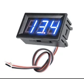 0.56" 0-100V 3 Kablolu DC Mavi Dijital Voltmetre - Hassas ve Kullanışlı - 1