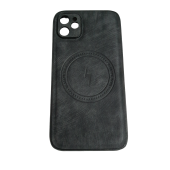 İphone 12 PRO Uyumlu Alfa Desenli Magsafe Kablosuz Şarj Özellikli Kılıf Modeli SİYAH - 2