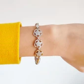 316L Çelik  Zirkon Taşlı Yıldızlı Kadın Bileklik BLK-538 - 3