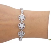 316L Çelik  Zirkon Taşlı Yıldızlı Kadın Bileklik BLK-538 - 9