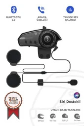 Torima BT-35 Siyah 5.0 Bluetooth Motosiklet Kulaklığı Intercom Siyah Motorsiklet Kulaklık thumbnail 1