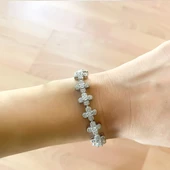 316l Çelik Zirkon Taşlı Çiçekli Kadın Bileklik BLK-810 thumbnail 2