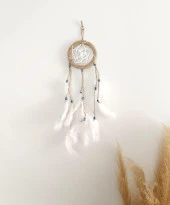 Düş Kapanı Nazar Boncuklu Hand Made Dreamcatcher Kötü Göz Kovucu Rüya Kapanı Duvar Süsü - 1