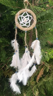 Düş Kapanı Nazar Boncuklu Hand Made Dreamcatcher Kötü Göz Kovucu Rüya Kapanı Duvar Süsü - 2