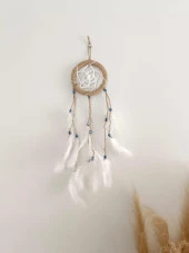 Düş Kapanı Nazar Boncuklu Hand Made Dreamcatcher Kötü Göz Kovucu Rüya Kapanı Duvar Süsü - 4
