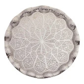 YUVARLAK DALGALI BÜYÜK TEPSİ BEYAZ - 1