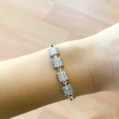 316L Çelik Kare Zirkon Taşlı Kadın Bileklik BLK-797 - 2