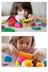 4 Renk Oyun Hamuru Ana Renkler 4x120 gr 1 Paket Monalisa Oyun Hamur Seti Okul Öncesi Kreş Anasınıfı - 3