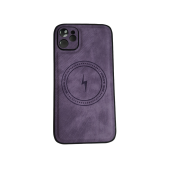 İphone 13 PRO MAX Uyumlu Alfa Desenli Magsafe Kablosuz Şarj Özellikli Kılıf Modeli MOR - 2