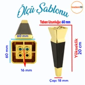 Dempa Lüks Mobilya Yükseltici Kanepe Tv Ünitesi Koltuk Ayağı Konsol Ayakları Siyah Altın 20 Cm thumbnail 2