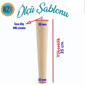 Ahşap Mobilya Koltuk Kanepe Sehpa Masa Ayağı Ayakları M8 Civatalı 35 cm + Bağlantı Aparatlı 8'li Set thumbnail 2
