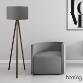 Homing AYD-2210 Takoz Göbekli Ahşap Üç Ayaklı Lambader - 1