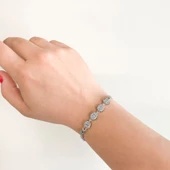 316L Çelik Zirkon Taşlı Şekilli Kadın Bileklik BLK-796 thumbnail 3