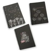 Siyah Zemin Spiralli Defter 40 Yp 90 Gr 17x24 cm - 1
