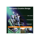 İphone 15 Kamera Lens Korumalı Kenarı Renkli Luxury Şeffaf Kılıf SİYAH - 3