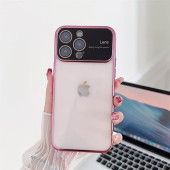 İphone 15 PRO Kamera Lens Korumalı Kenarı Renkli Luxury Şeffaf Kılıf PEMBE - 2