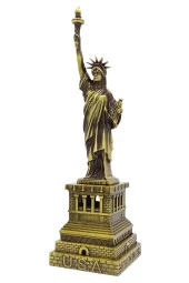 Vintage Metal USA Özgürlük Heykeli Antik Bronz 32 cm thumbnail 8