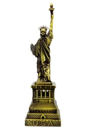 Vintage Metal USA Özgürlük Heykeli Antik Bronz 32 cm thumbnail 9